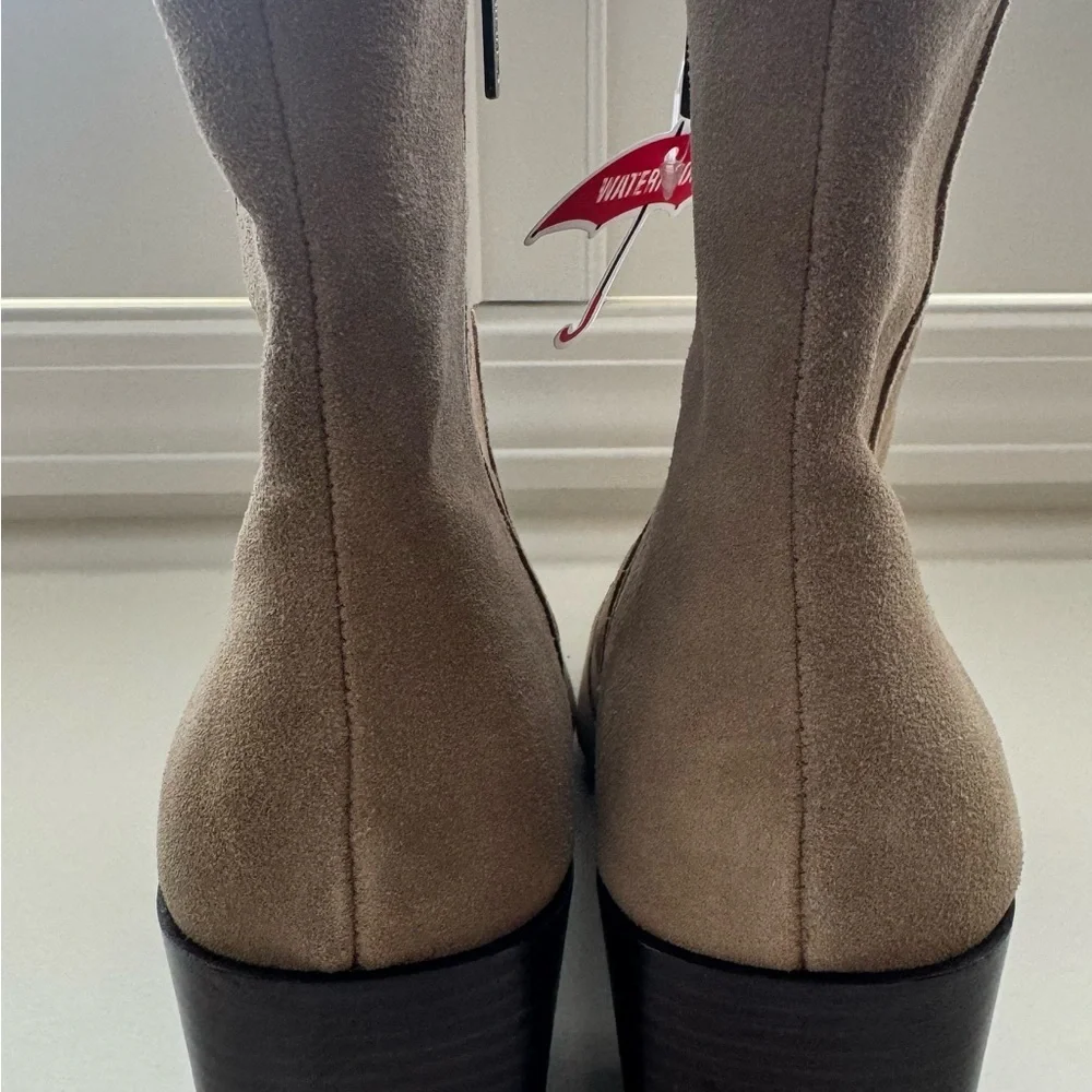 Blondo‎ Women's Sadie Ankle Boot 9.5 Taupe Suede Waterproof